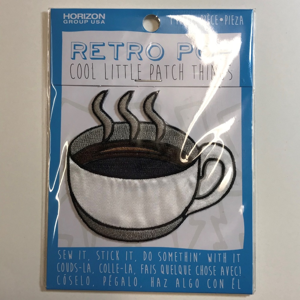 Coffee Cup Patch Retro Pop Sew or Stick